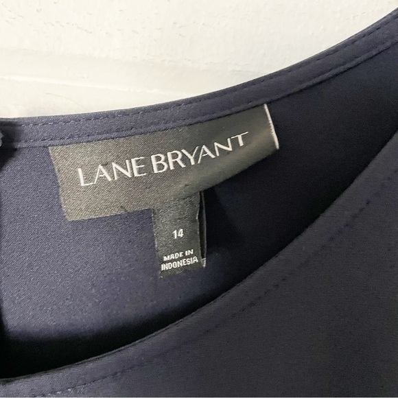 Lane Bryant Black Round Neck Keyhole Wide Leg Jumpsuit Women’s Waist 38” - Picture 6 of 10